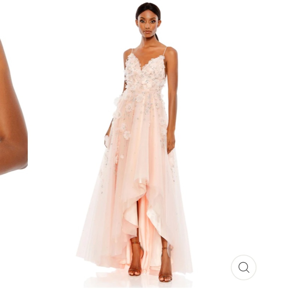 Mac Duggal Pink Floral Maxi Dress